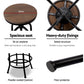 Set of 2 Lamia Bar Stool Industrial Round Seat Wood Metal - Black & Brown