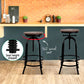 Set of 4 Lamia Bar Stools Kitchen Dining Chairs Adjustable Wooden Vintage Stool - Black