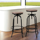 Set of 4 Lamia Bar Stools Kitchen Dining Chairs Adjustable Wooden Vintage Stool - Black