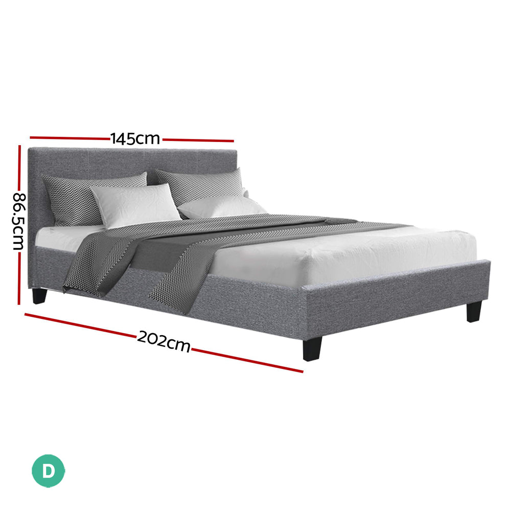 Trenton Grey Bed Frame Fabric - Double