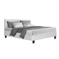 Trenton Bed Frame PU Leather - White Double