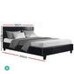 Trenton Bed Frame PU Leather - Black Double