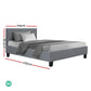 Trenton Bed Frame Fabric - Grey King Single