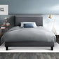 Trenton Bed Frame Fabric - Grey King Single