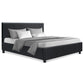 Trenton Bed Frame Fabric - Charcoal Queen