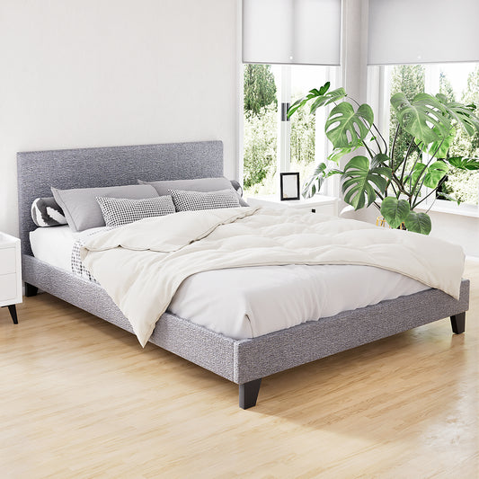 Trenton Grey Bed Frame Fabric - Queen