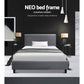 Trenton Bed Frame Fabric - Grey Single