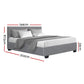 Ruby Bed & Mattress Package with 34cm Mattress - Grey Double