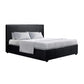 Madison Black Bed Frame PU Leather - Queen