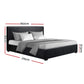 Madison Black Bed Frame PU Leather - Queen