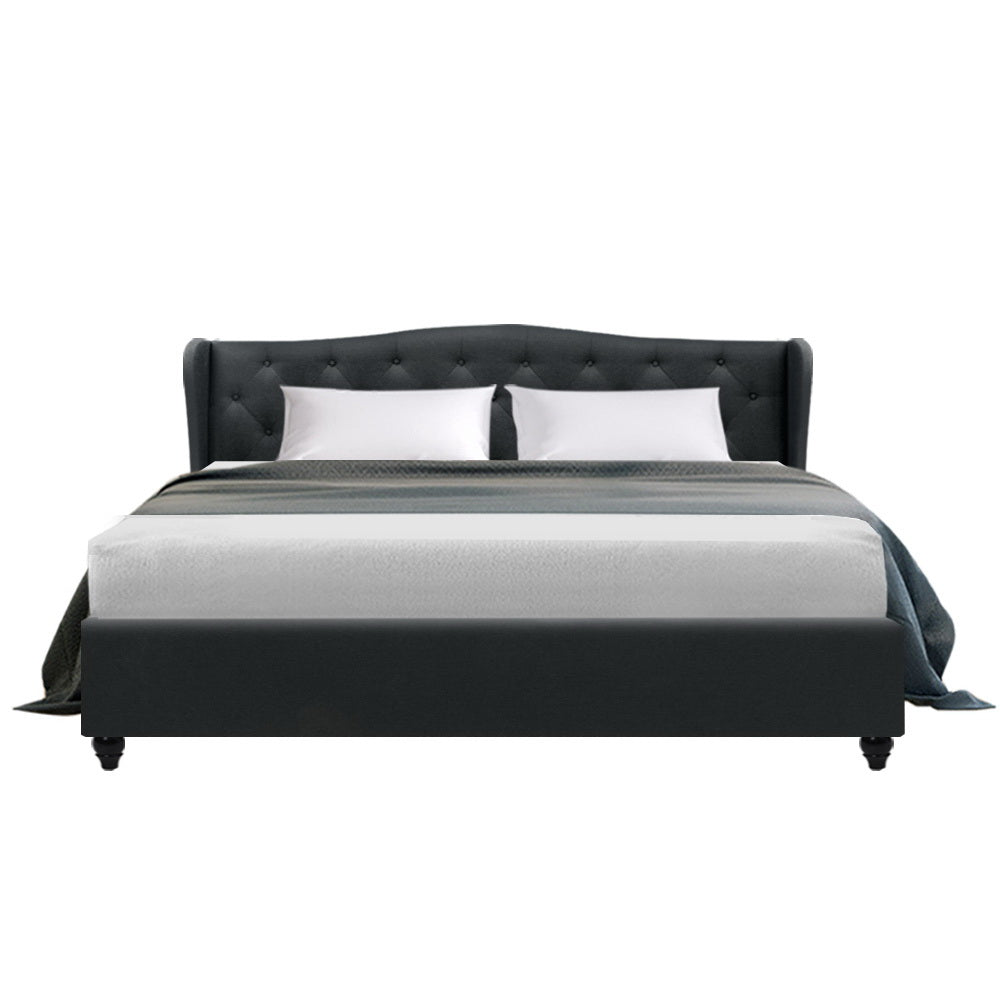 Bryxton Bed Frame Fabric - Charcoal King