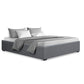 Mimosa Gas Lift Bed Frame Base With Storage Platform Fabric - Grey Queen