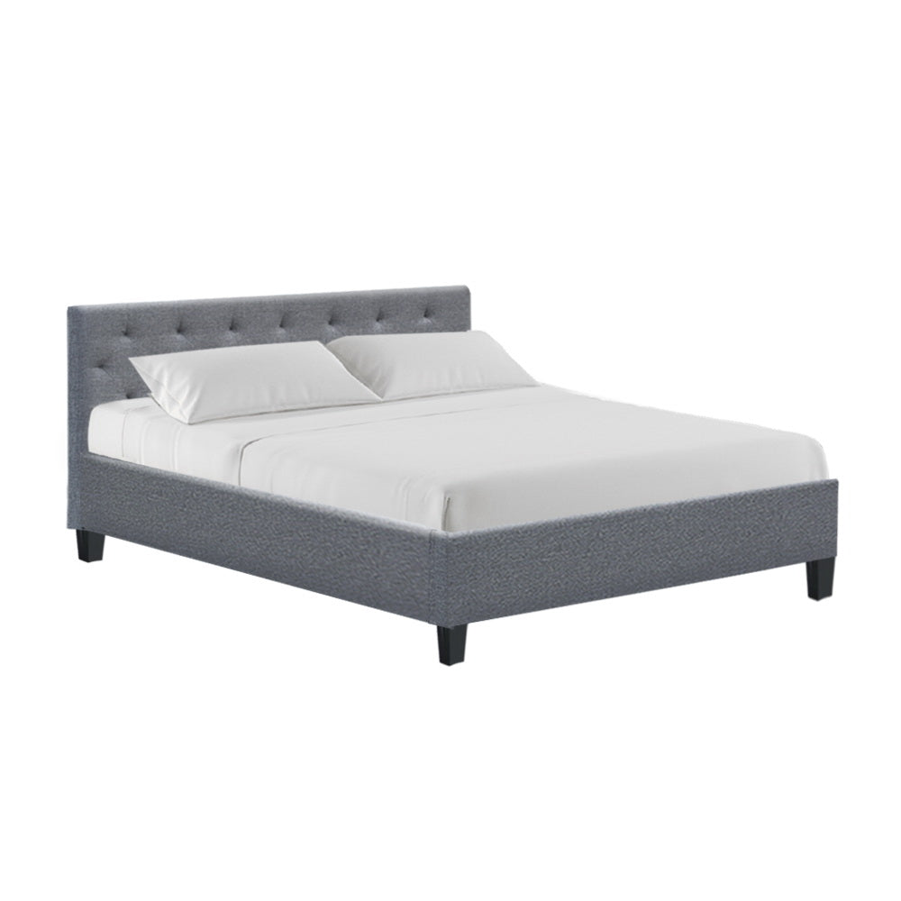 Valencia Bed Frame Fabric- Grey Queen