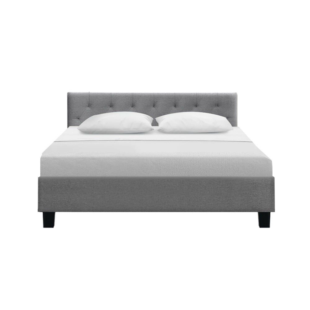 Valencia Bed Frame Fabric- Grey Queen