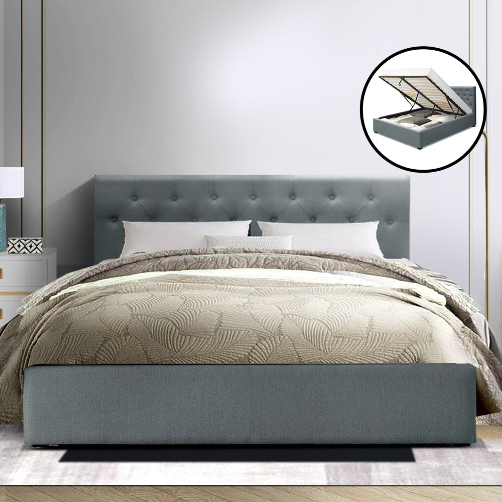 Emerald Bed & Mattress Package with 34cm Mattress - Grey Queen