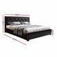 Savannah Bed Frame PU Leather Gas Lift Storage - Black Double