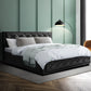 Savannah Bed Frame PU Leather Gas Lift Storage - Black King