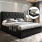 Savannah Bed Frame PU Leather Gas Lift Storage - Black King