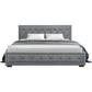 Savannah Grey Bed Frame Fabric Gas Lift Storage - King