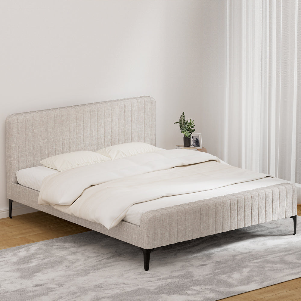 Seth Bed & Mattress Package with 32cm Mattress - Beige King