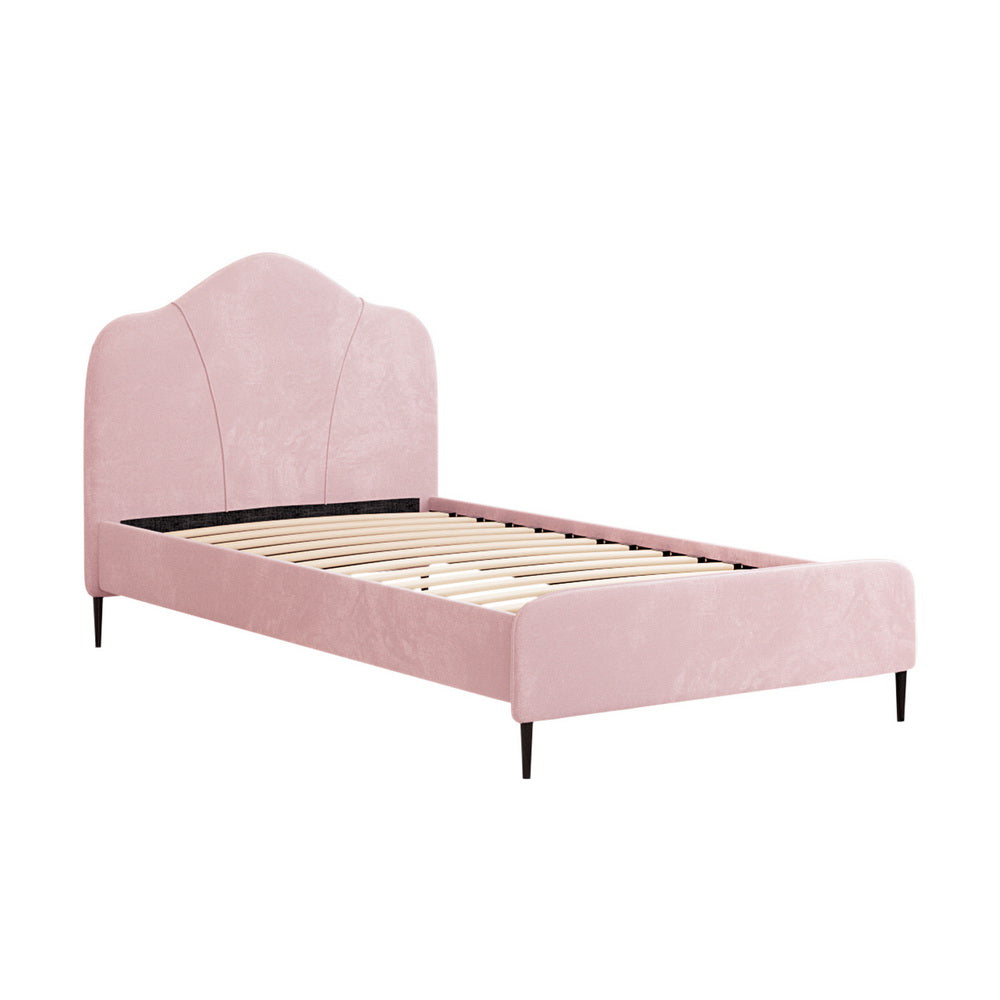 Sadie Bed Frame Velvet - Pink King Single