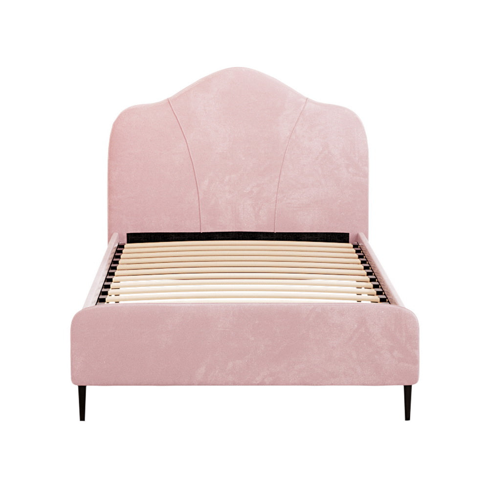 Sadie Bed Frame Velvet - Pink King Single