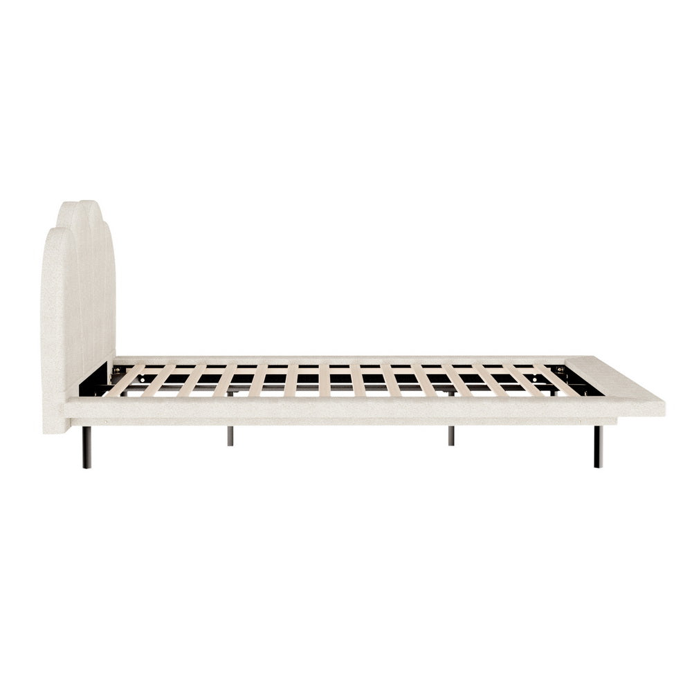 Kinsley Bed Frame Boucle - Beige Queen