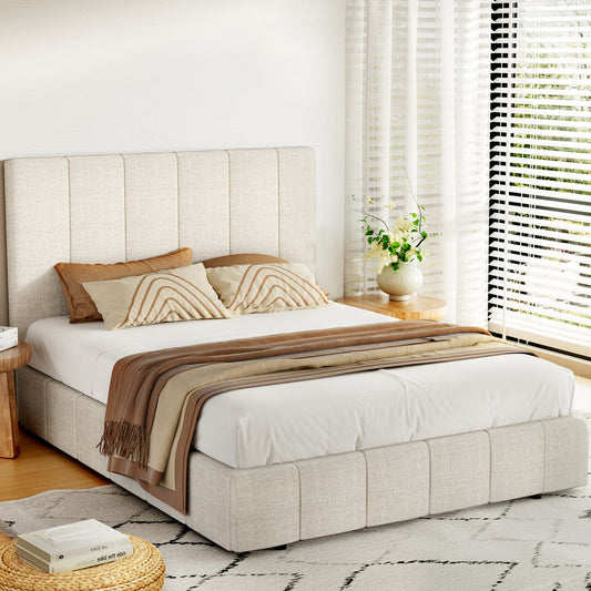 Genteel Bed & Mattress Package with 32cm Mattress - Beige Double