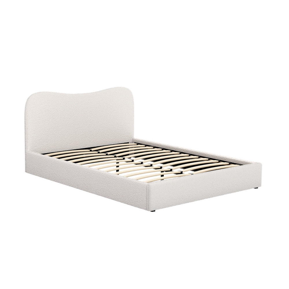 Naida Bed Frame Boucle - Beige Queen