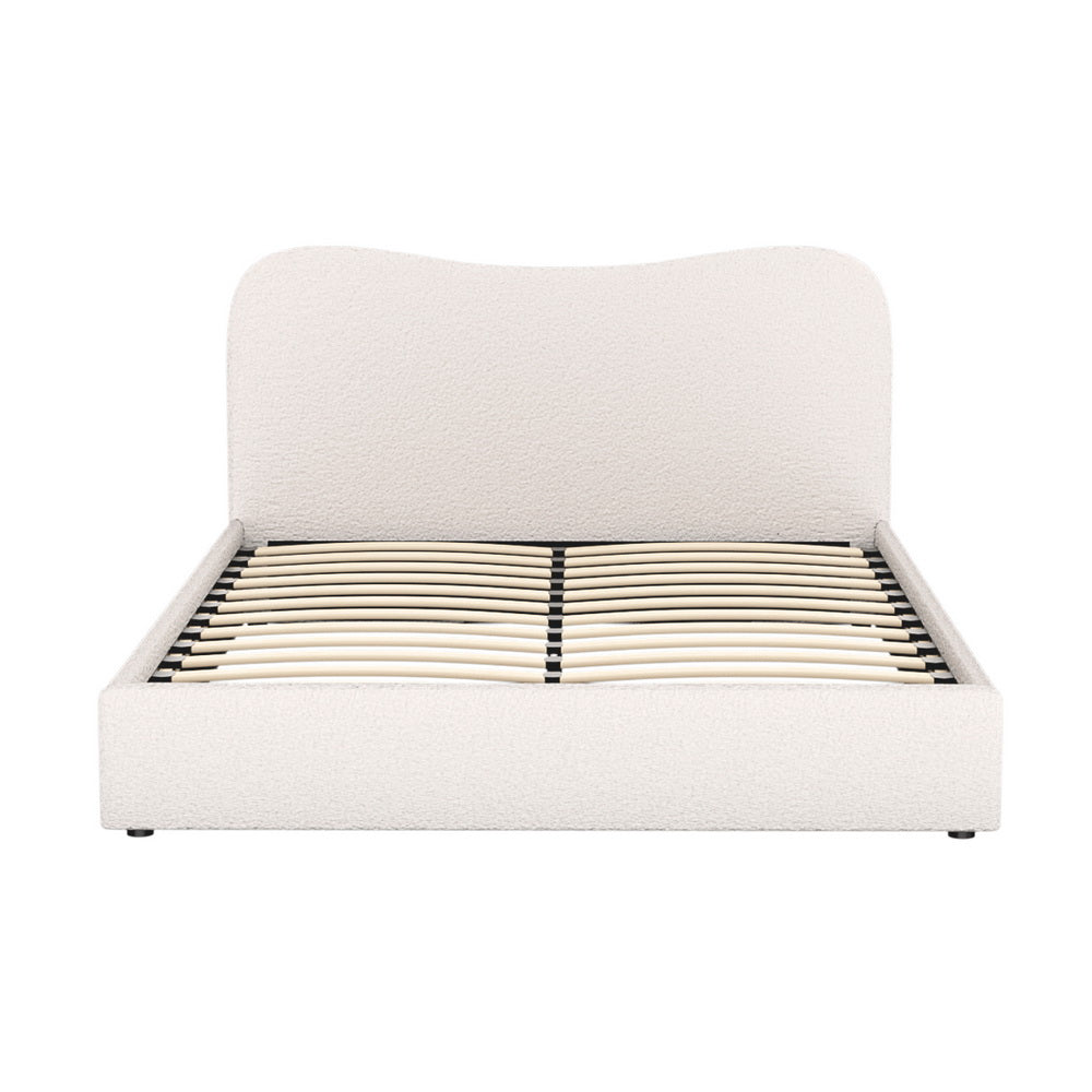 Naida Bed Frame Boucle - Beige Queen