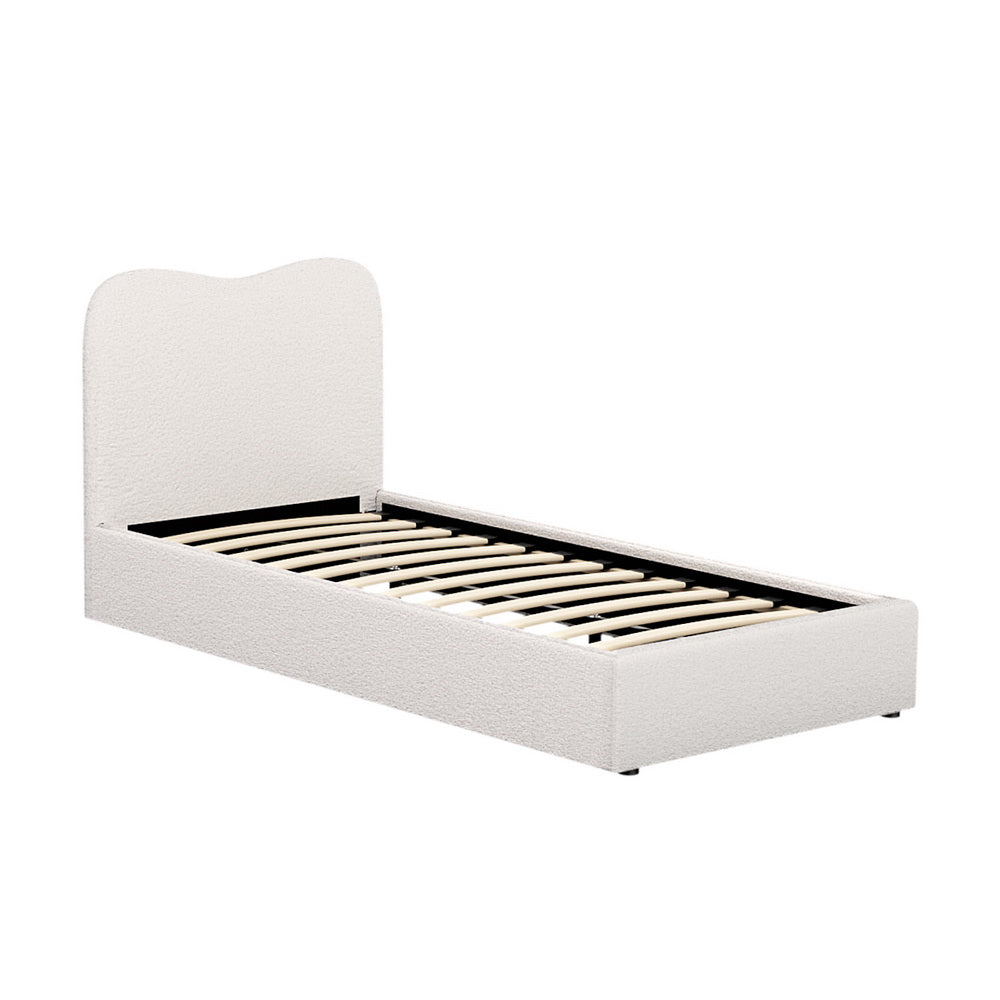 Naida Bed Frame Boucle - Beige Single