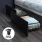 Hanny Bed Frame LED with 4 Drawers - Black Double