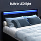 Hanny Bed Frame LED with 4 Drawers - Black Queen