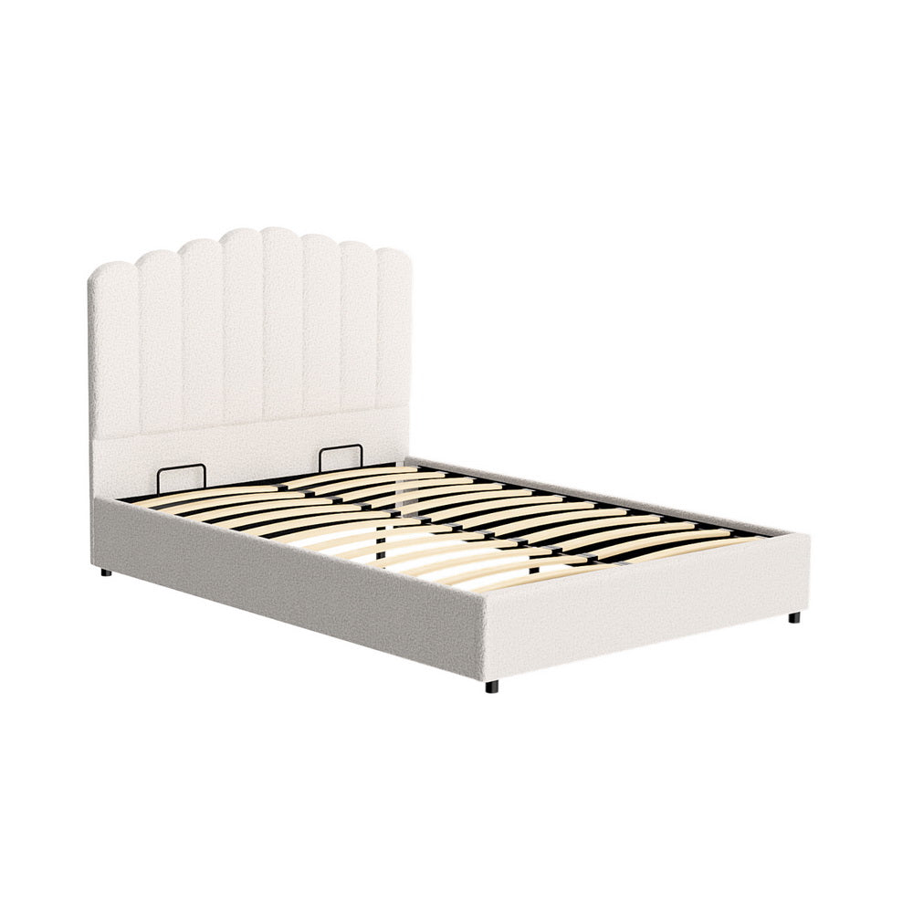 Fiona Bed Frame Boucle - Beige Double