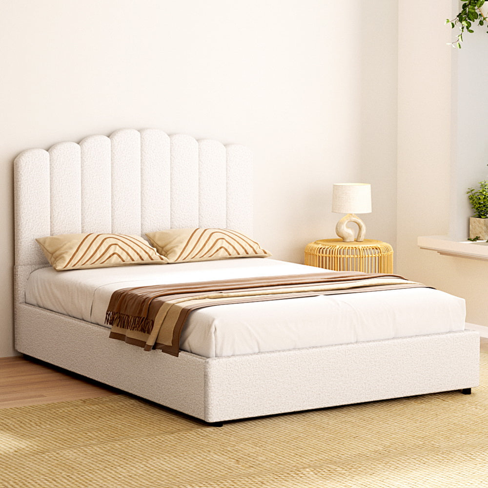 Fiona Bed Frame Boucle - Beige Double