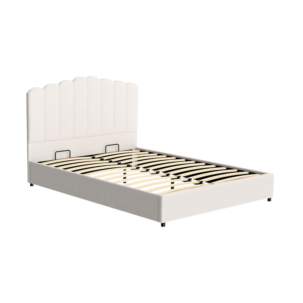 Fiona Bed Frame Boucle - Beige Queen