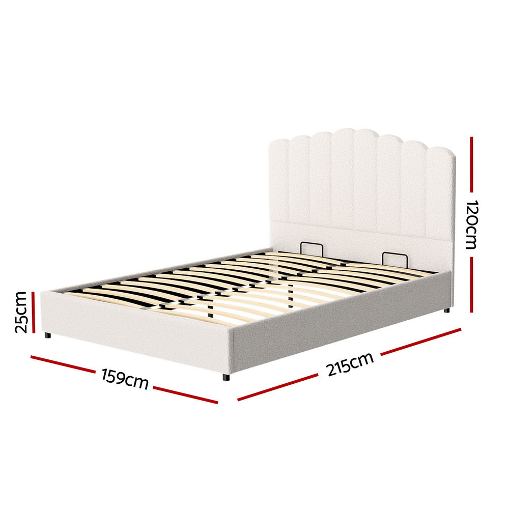 Fiona Bed Frame Boucle - Beige Queen