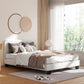 Sean Bed Frame Fabric Boucle Platform Wooden - White Double