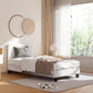 Sean Bed Frame Fabric Boucle Platform Wooden - White Single