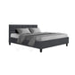 Berlin Bed Frame Fabric - Charcoal Double