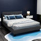 Berlin Bed Frame Fabric - Charcoal Double