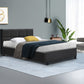 Berlin Bed Frame Fabric - Charcoal Double