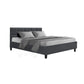 Berlin Bed Frame Fabric - Charcoal Queen