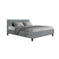 Berlin Bed Frame Fabric - Grey Queen