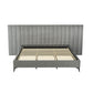 Suva Bed Frame Fabric with Oversized Headboard Velvet - Grey King