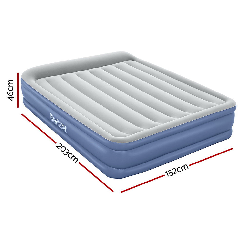 Factory Buys 46cm Air Mattress Inflatable Bed Airbed - Blue Queen