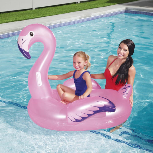 Kids Flamingo Rider Ride On Float Floating Seat Pool Lounger 1.27Mx1.27M