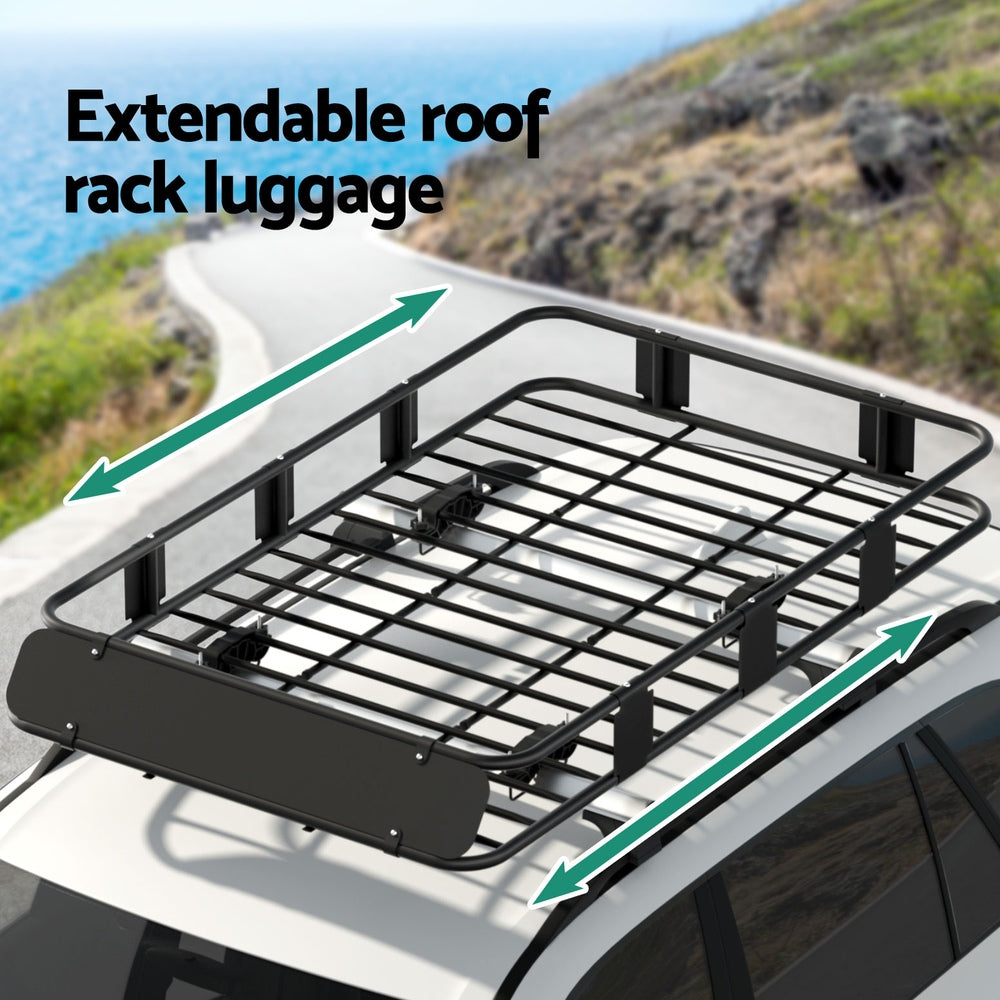 Universal Car Roof Rack Basket Luggage Vehicle Cargo Carrier 160cm Black