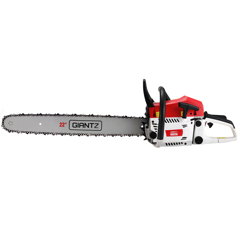 Chainsaw Petrol 62CC 22" Bar Commercial E-Start Pruning Chain Saw