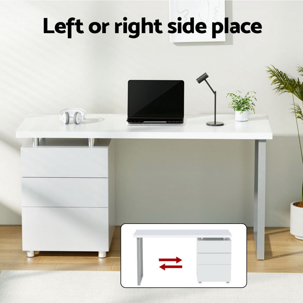 Artiss Computer Desk Drawer White 140cm